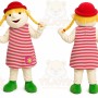 Red Girl Mascot Costume with Custom Logo