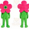 Green Flower Mascot Costume with Custom Logo