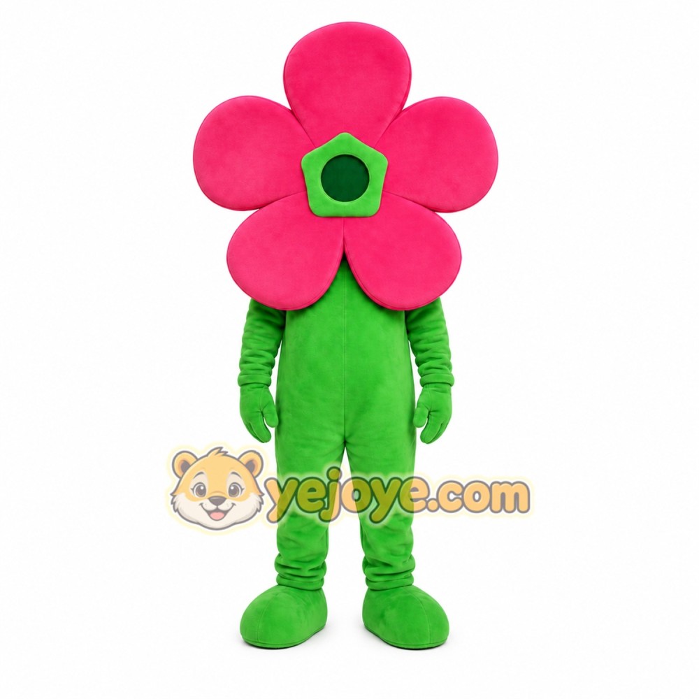 Green Flower Mascot Costume with Custom Logo Green Flower Mascot Costume with Custom Logo