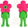 Green Flower Mascot Costume with Custom Logo