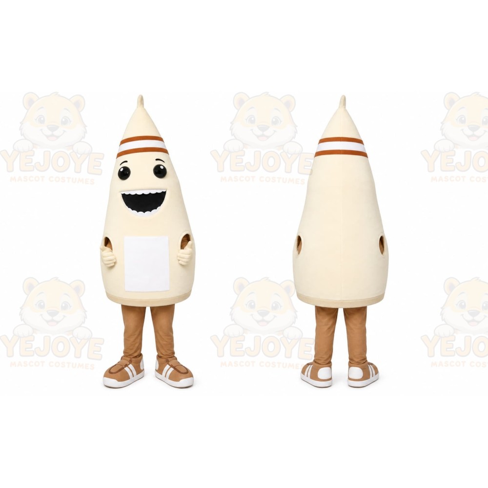 White Bottle Mascot Costume with Custom Logo