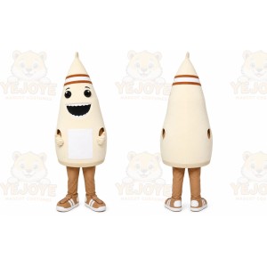 White Bottle Mascot Costume with Custom Logo