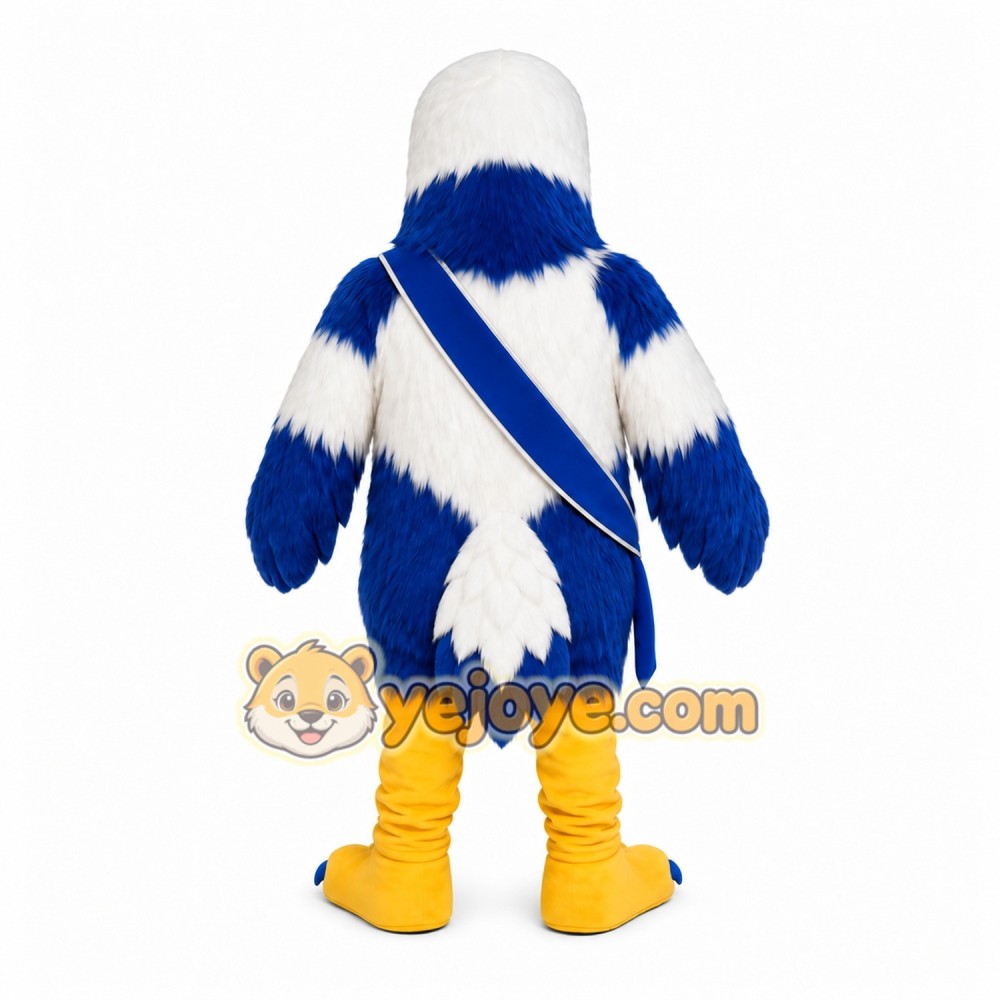 Blue Eagle Mascot Costume with Custom Logo Blue Eagle Mascot Costume with Custom Logo