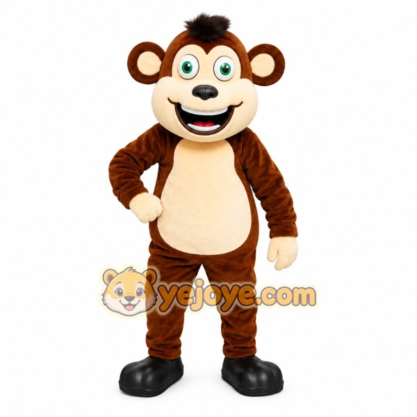 Brown Monkey Mascot Costume with Custom Logo Brown Monkey Mascot Costume with Custom Logo