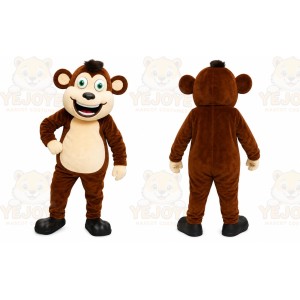 Brown Monkey Mascot Costume with Custom Logo