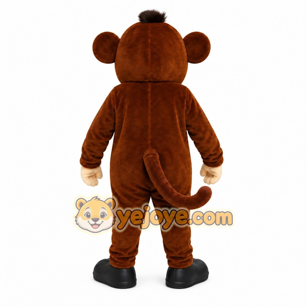 Brown Monkey Mascot Costume with Custom Logo Brown Monkey Mascot Costume with Custom Logo