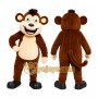Brown Monkey Mascot Costume with Custom Logo
