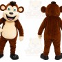 Brown Monkey Mascot Costume with Custom Logo
