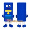 Blue Block Mascot Costume with Custom Logo Blue Block Mascot Costume with Custom Logo