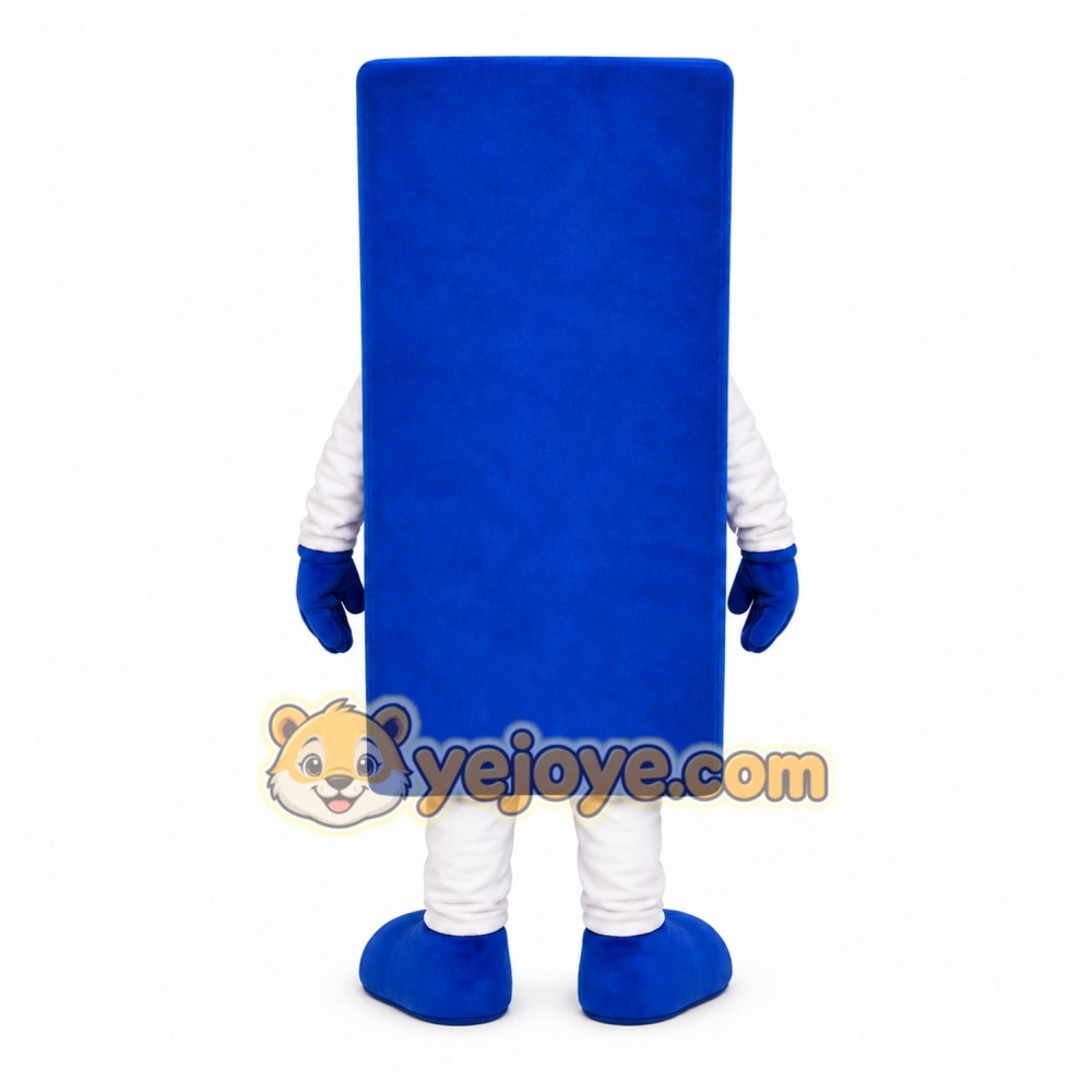 Blue Block Mascot Costume with Custom Logo Blue Block Mascot Costume with Custom Logo