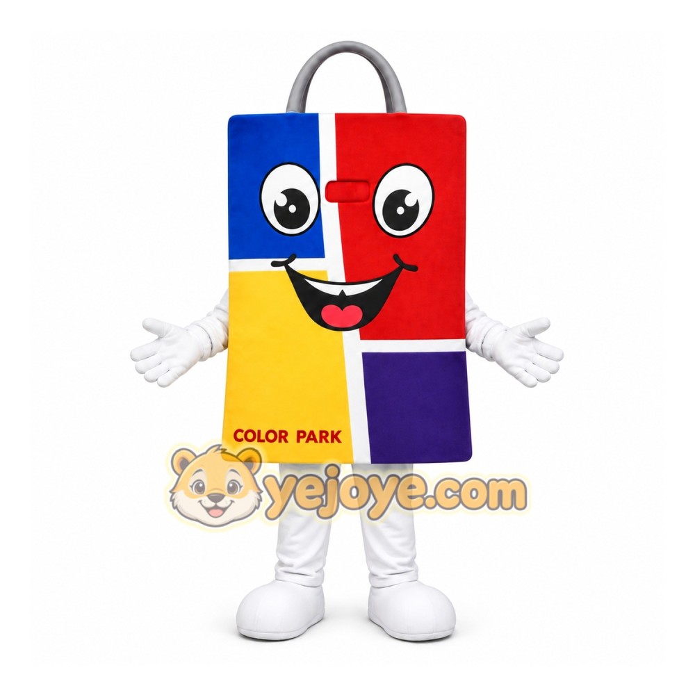 Blue Block Mascot Costume with Custom Logo Blue Block Mascot Costume with Custom Logo