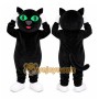 Black Cat Mascot Costume with Custom Logo