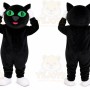 Black Cat Mascot Costume with Custom Logo