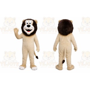 Brown Lion Mascot Costume with Custom Logo