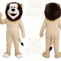 Brown Lion Mascot Costume with Custom Logo