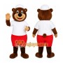 Brown Bear Mascot Costume with Custom Logo