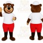 Brown Bear Mascot Costume with Custom Logo