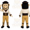 Brown Warrior Mascot Costume with Custom Logo