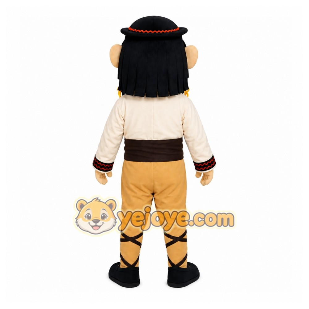 Brown Warrior Mascot Costume with Custom Logo Brown Warrior Mascot Costume with Custom Logo