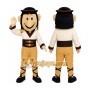 Brown Warrior Mascot Costume with Custom Logo