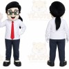 White Man Mascot Costume with Custom Logo