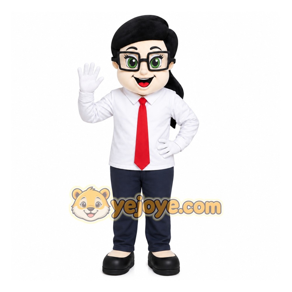 White Man Mascot Costume with Custom Logo White Man Mascot Costume with Custom Logo