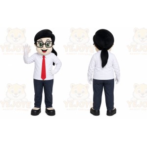 White Man Mascot Costume with Custom Logo