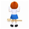 Orange Girl Mascot Costume with Custom Logo