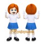 Orange Girl Mascot Costume with Custom Logo
