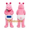 Pink Hippo Mascot Costume with Custom Logo Pink Hippo Mascot Costume with Custom Logo