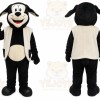 Black Dog Mascot Costume with Custom Logo