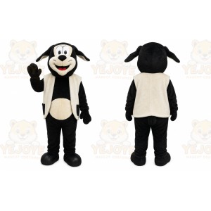 Black Dog Mascot Costume with Custom Logo