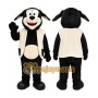 Black Dog Mascot Costume with Custom Logo
