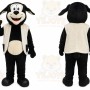 Black Dog Mascot Costume with Custom Logo