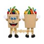 Tan Basket Mascot Costume with Custom Logo