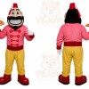 Red Man Mascot Costume with Custom Logo