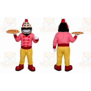 Red Man Mascot Costume with Custom Logo