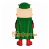 Green Superhero Mascot Costume with Custom Logo Green Superhero Mascot Costume with Custom Logo