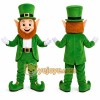 Green Leprechaun Mascot Costume with Custom Logo Green Leprechaun Mascot Costume with Custom Logo