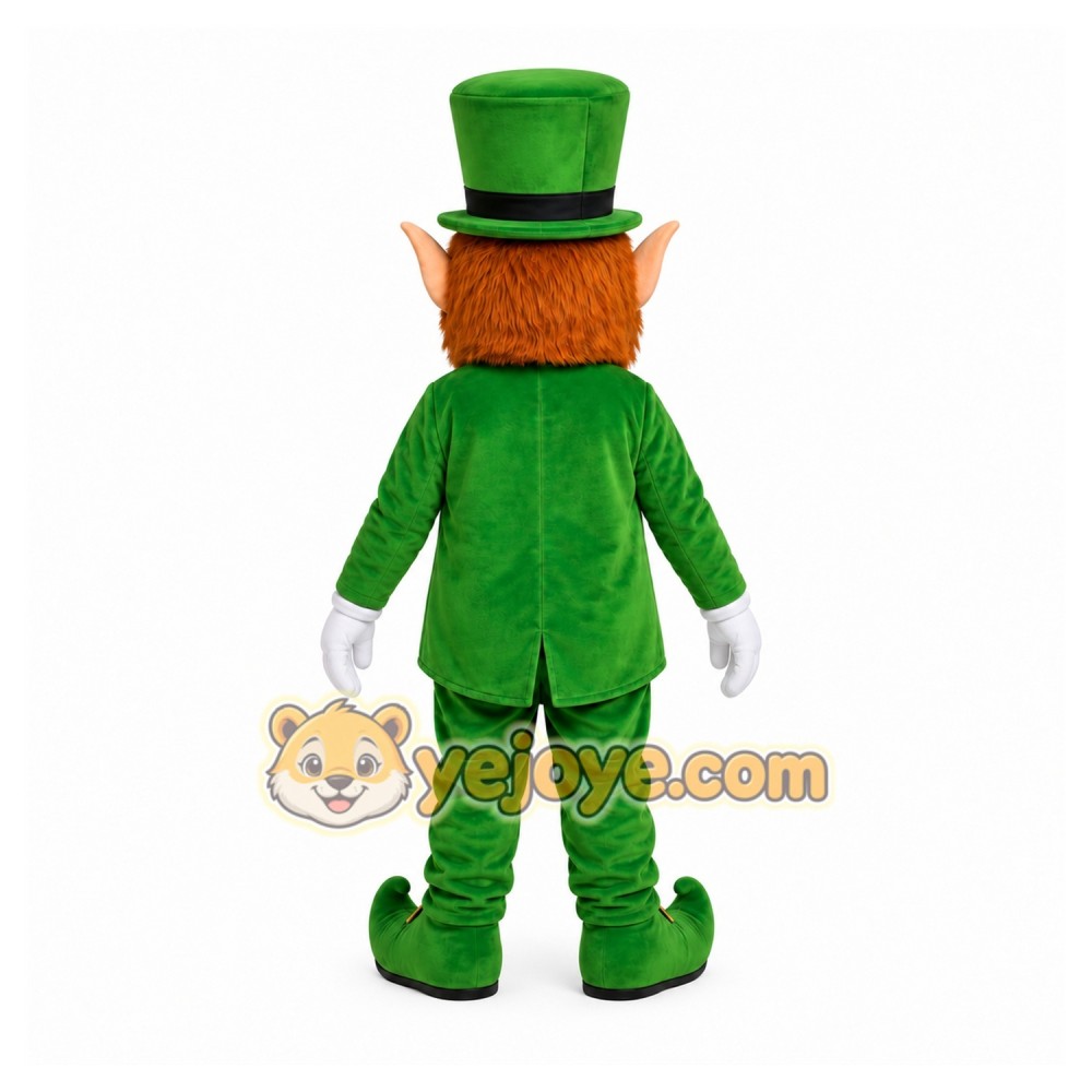 Green Leprechaun Mascot Costume with Custom Logo Green Leprechaun Mascot Costume with Custom Logo