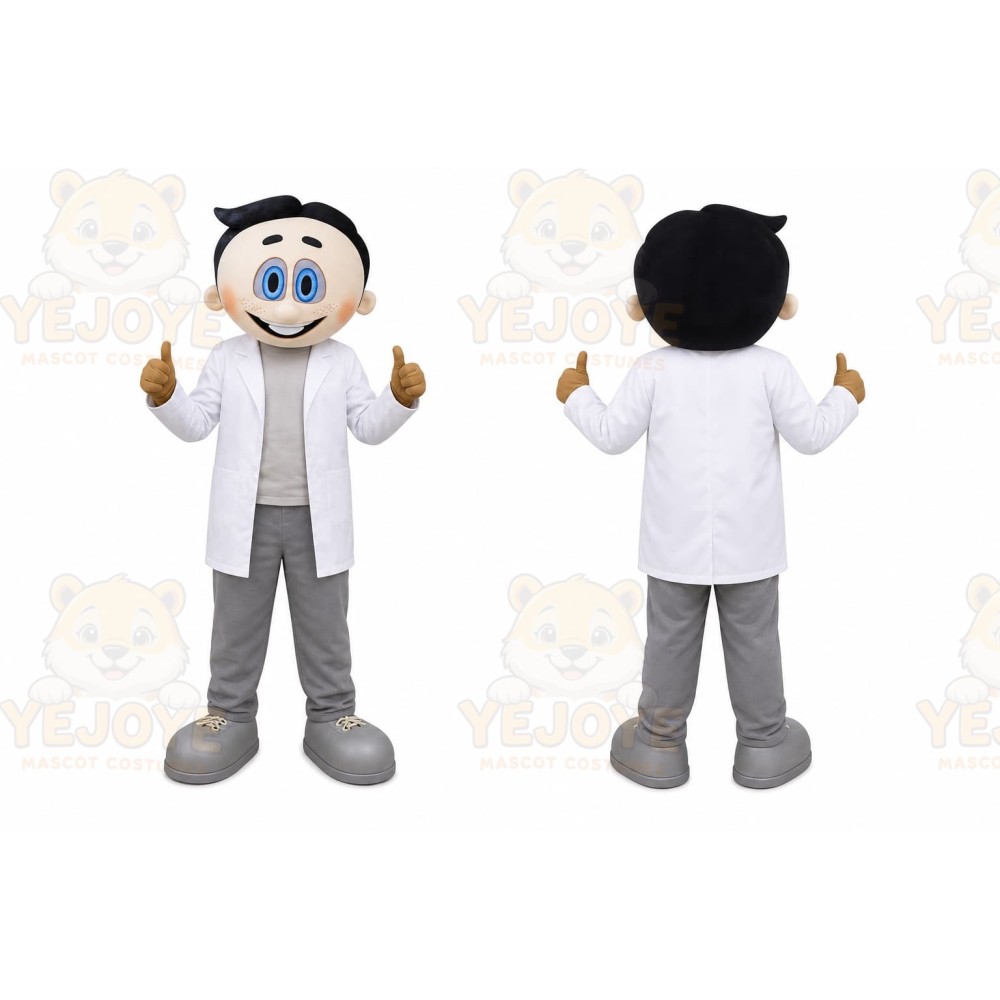White Man Mascot Costume with Custom Logo
