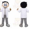 White Man Mascot Costume with Custom Logo