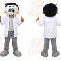 White Man Mascot Costume with Custom Logo