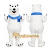 White Bear Mascot Costume with Custom Logo White Bear Mascot Costume with Custom Logo