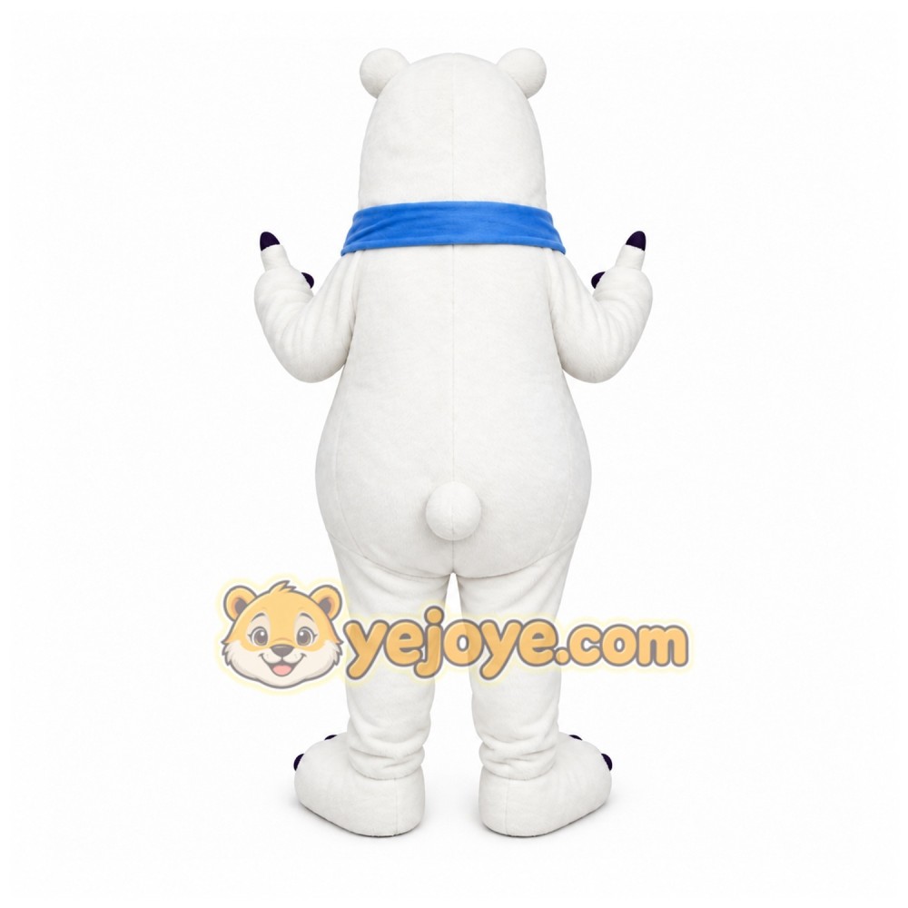 White Bear Mascot Costume with Custom Logo White Bear Mascot Costume with Custom Logo