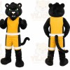 Black Panther Mascot Costume with Custom Logo