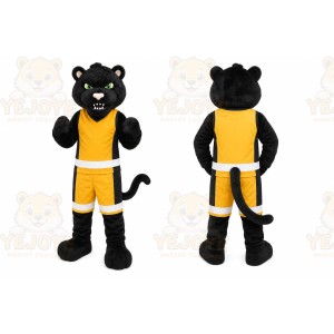 Black Panther Mascot Costume with Custom Logo
