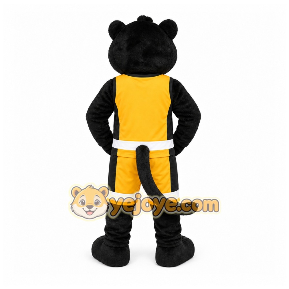Black Panther Mascot Costume with Custom Logo Black Panther Mascot Costume with Custom Logo