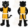 Black Panther Mascot Costume with Custom Logo