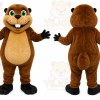 Brown Beaver Mascot Costume with Custom Logo
